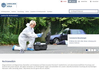 Die neue Website der Rechtsmedizin - optimiert für mobile Endgeräte, Foto: Uniklinik Köln