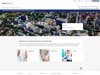 Neue responsive Website des Medizinischen Versorgungszentrums (MVZ) der Uniklinik Köln