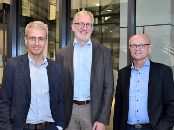 Leitungsgremium des nNGM: v.l. Prof. Dr. Jürgen Wolf, Prof. Dr. Christof von Kalle und Prof. Dr. Reinhard Büttner, Foto: Uniklinik Köln