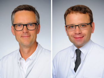 v.l. Prof. Dr. Wolfgang Schröder und Priv.-Doz. Dr. Markus Ghadimi, Foto: Uniklinik Köln