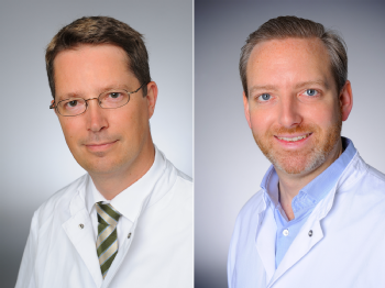 Prof. Dr. Claus Cursiefen und Prof. Dr. Björn Schumacher, Foto: Michael Wodak