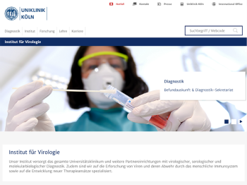 Neue responsive Website des Instituts für Virologie, Foto: Uniklinik Köln