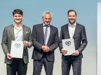 (v.l.) Dr. Shinwan Kany, Prof. Dr. Armin Welz und Dr. Jan-Hendrik van den Bruck, Foto: Deutsche Herzstiftung/Thomas Hauss