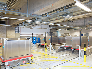Der AWT-Bahnhof an der Zentralküche im Versorgungszentrum