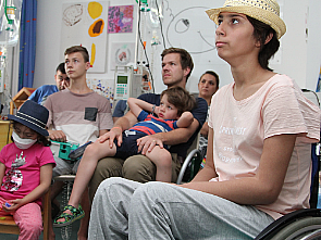 Live-Schaltung aus dem Weltall in die Kinderonkologie, Foto: Uniklinik Köln