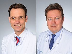 v.l. Univ.-Prof. Dr. Stephan Baldus und Univ.-Prof. Dr. Stephan Rosenkranz, Foto: Uniklinik Köln